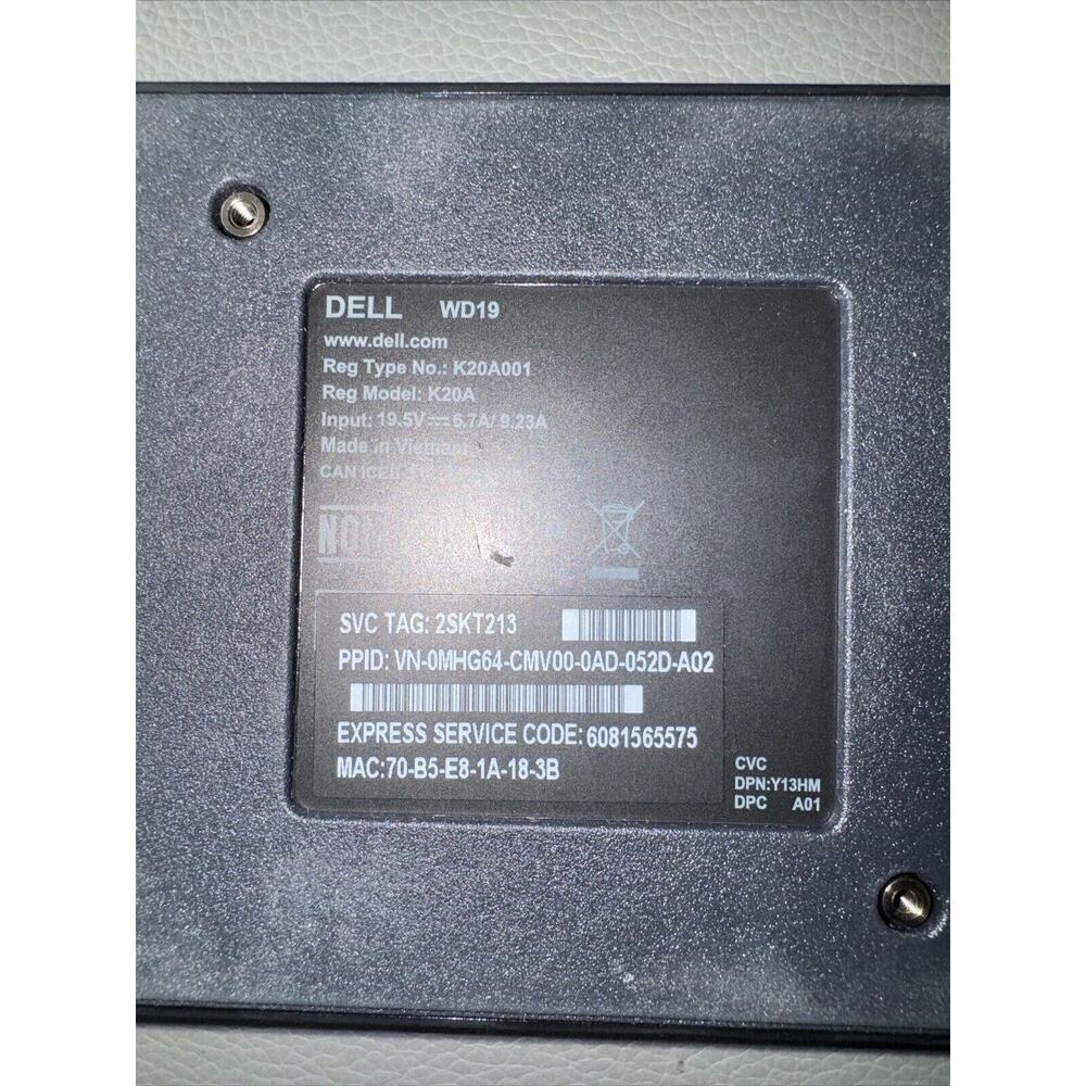 Dell WD19 180W Docking Station